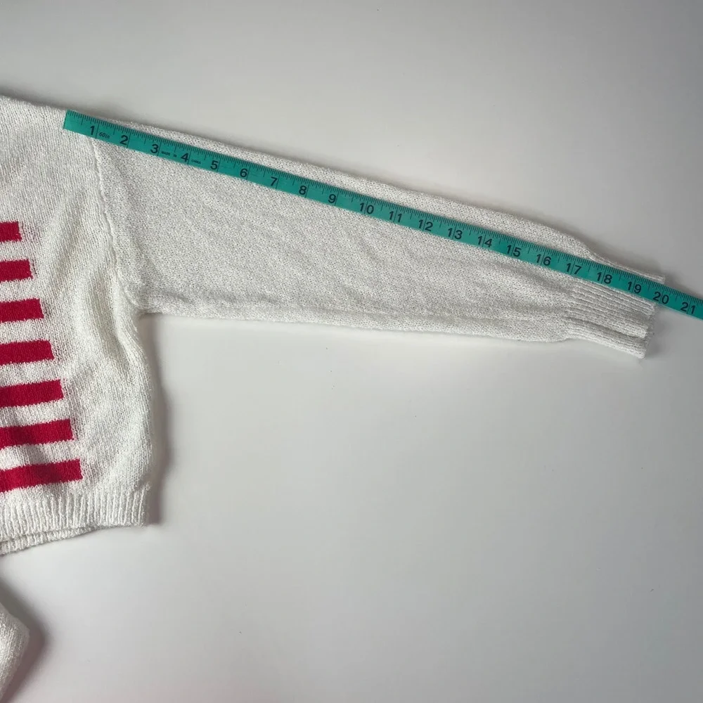 Altar'd State American Flag Cropped Sweater Small White Knit Patriotic JT2024-28 - Picture 12 of 12